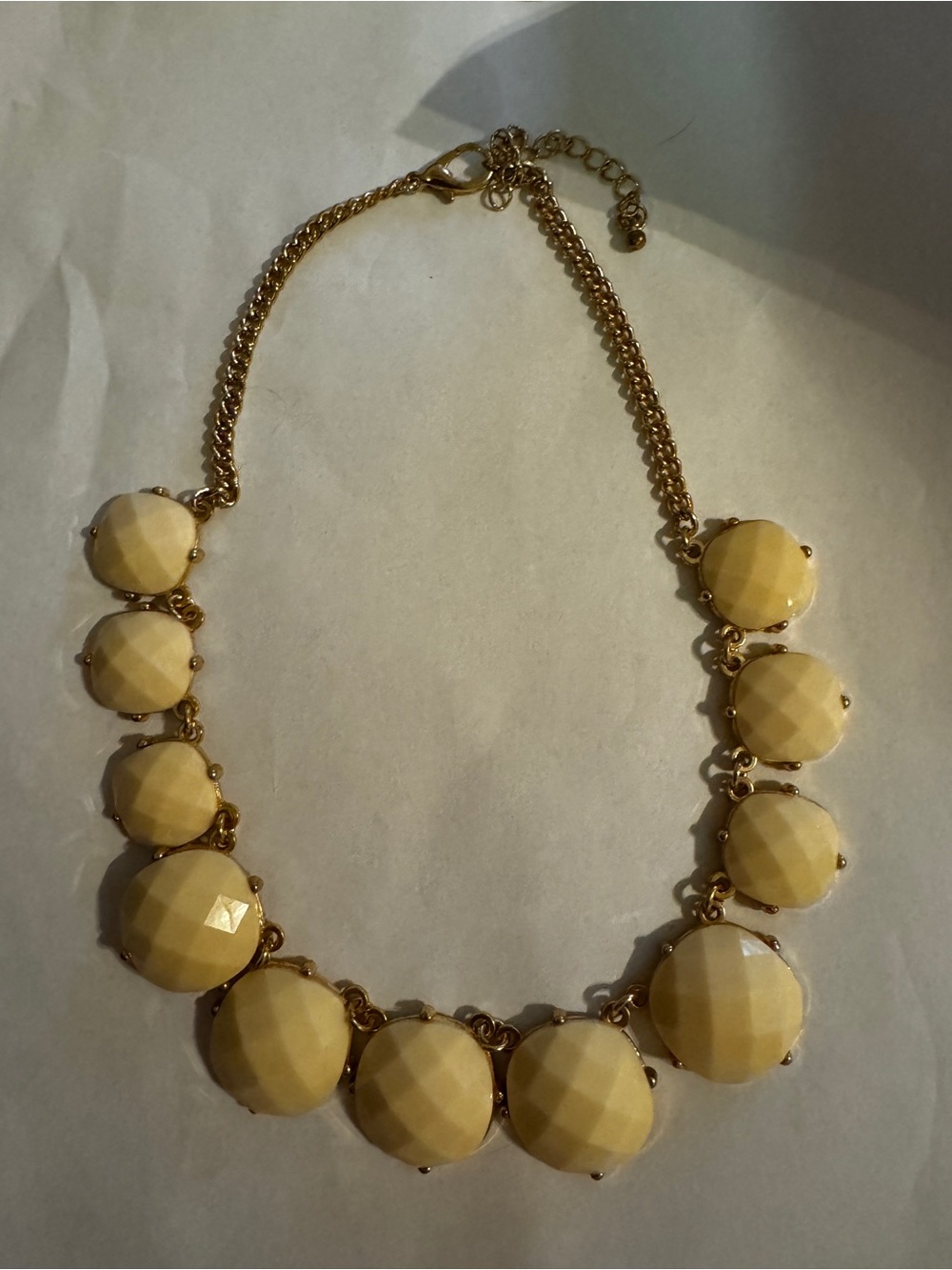 Charming Charlie Gold-Tone Cream Faceted Statement Necklace